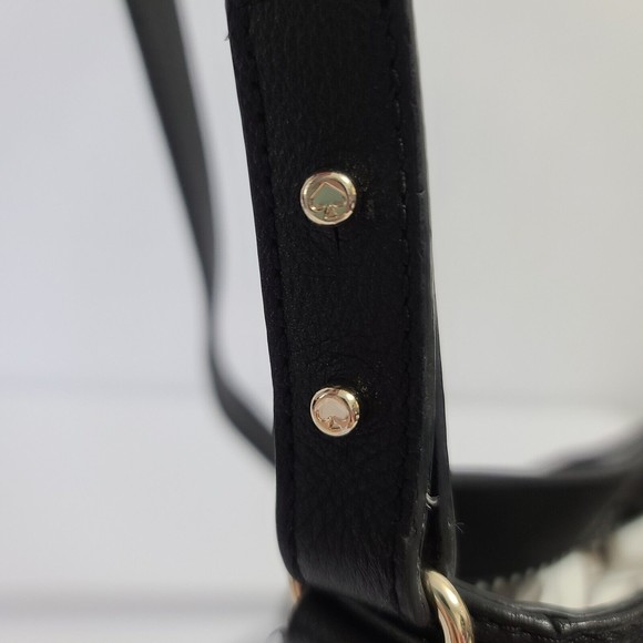 Kate Spade New York Primrose Hill Goldie Bow Satchel Black Leather Handbag Purse - Picture 5 of 16